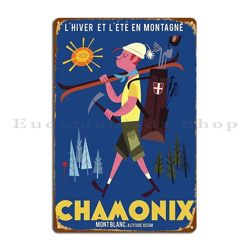 

Металлическая табличка-постер Chamonix, декоративная вывеска для клуба, печатная вывеска для паба, настенный декор, жестяная табличка-постер