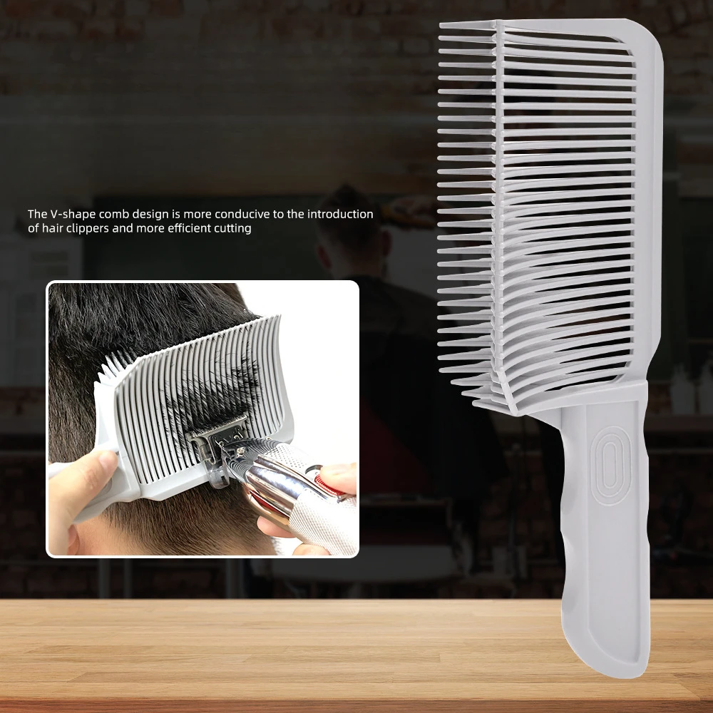 Fading Comb Professional Barber Clipper Blending Flat Top Hair Cutting Comb For Men Comb Arc Design Positioning Fade Brush