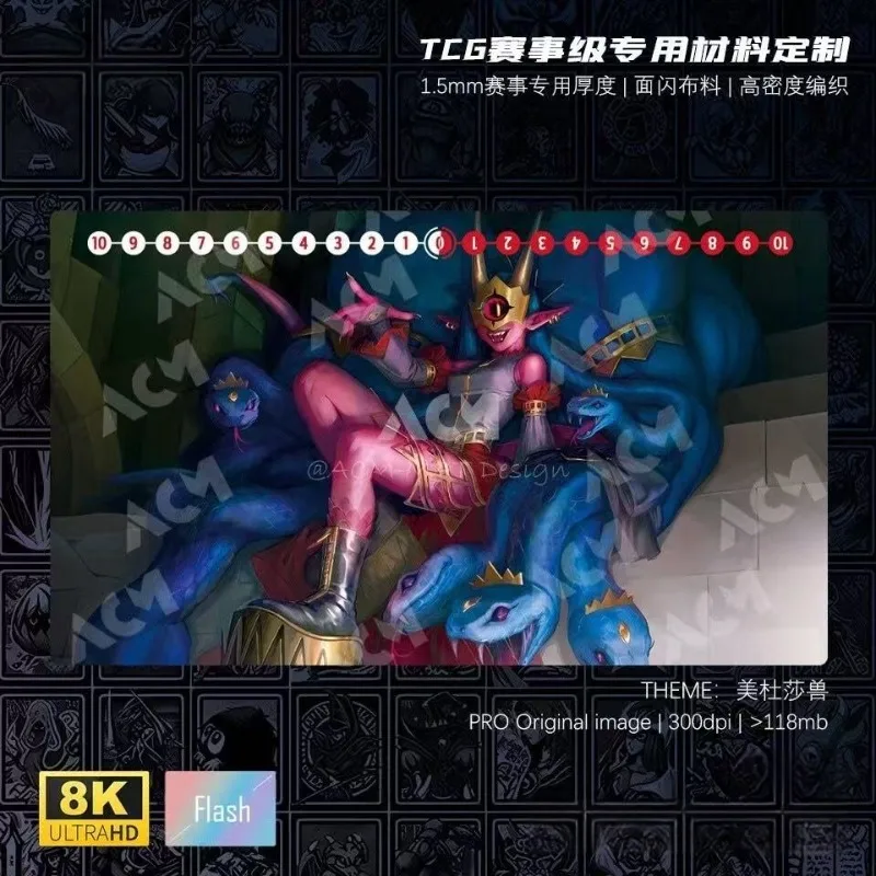 

Игровой коврик Digimon Medusa Series для одиночных сражений, 600x350x1.5 мм, аниме, мультфильм, для коллекционных карточных игр DTCG, подарок