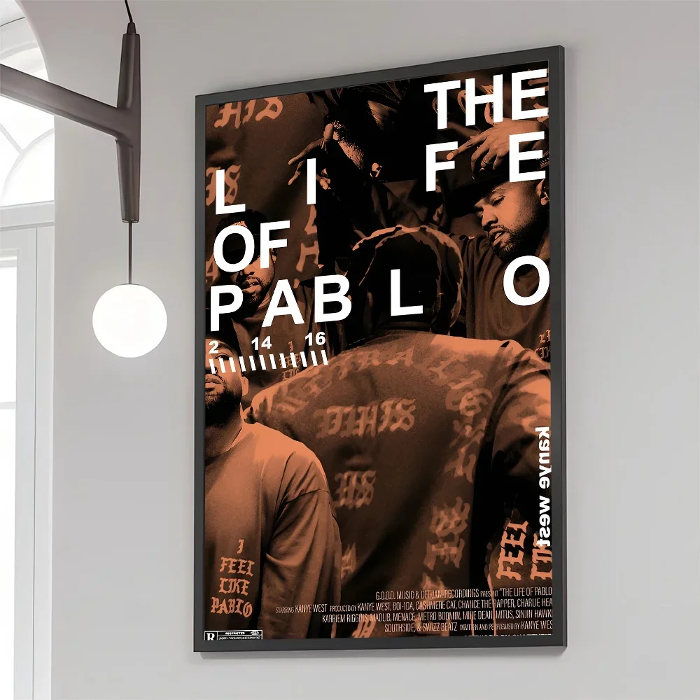 1PC K-Kanye W-West Y-Ye Rapper Poster Movie Sticky Posters Retro Kraft Paper Sticker Room Bar Cafe Aesthetic Art Wall Painting