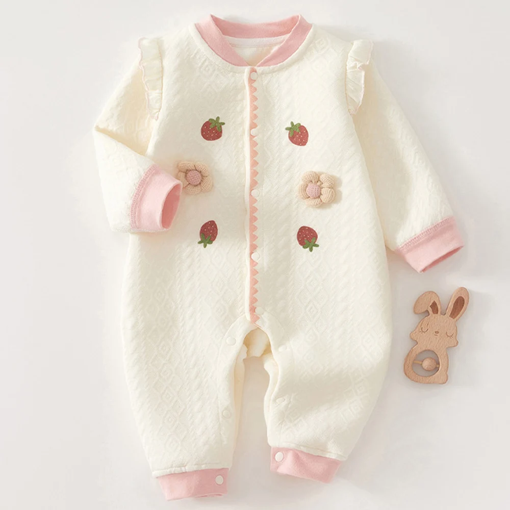 Baby Girl Romper Long Sleeve Cotton Autumn Winter Warm Newborn Clothes Princess First Birthday Baby Jumpsuit High Quality