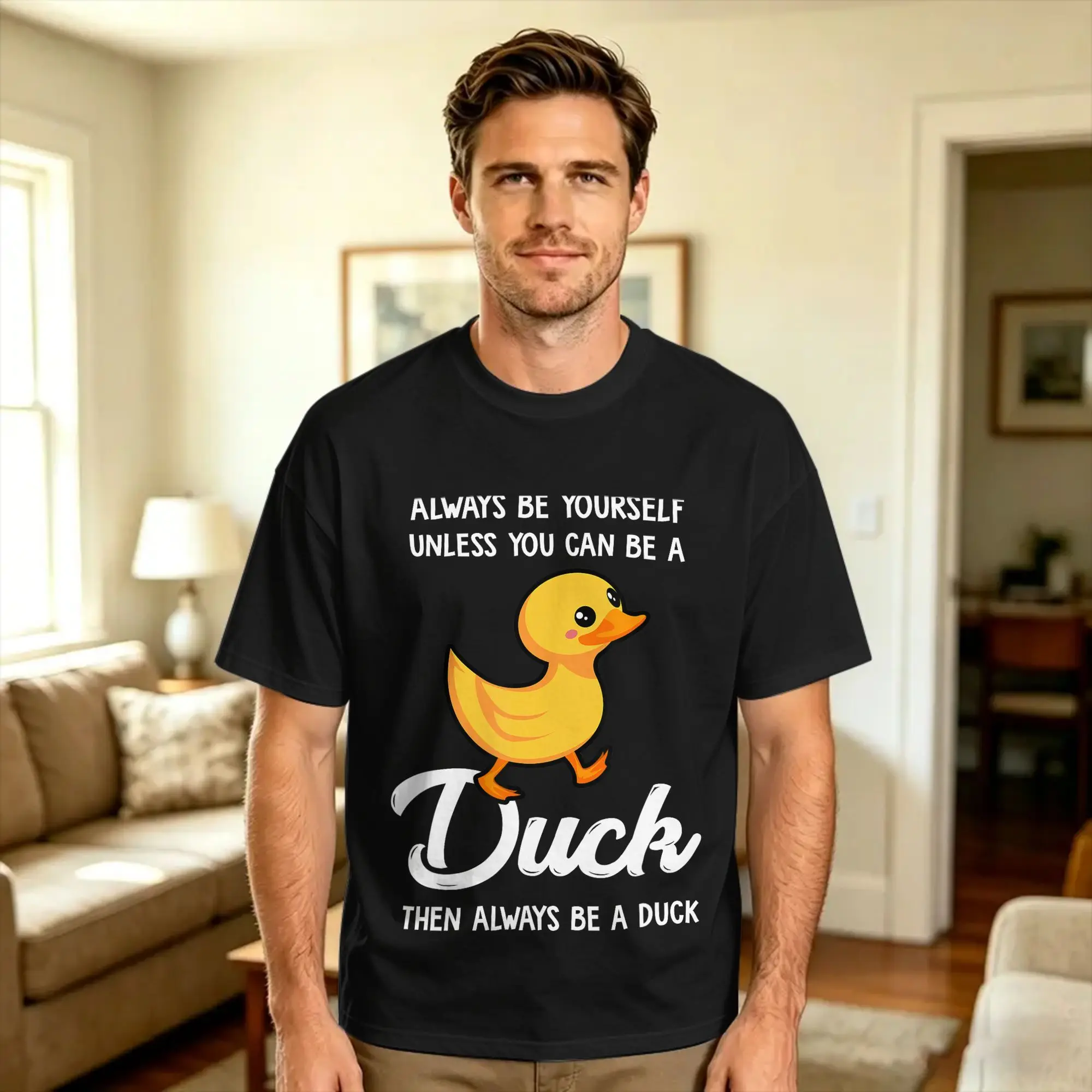 Always Be Yourself Unless You Can Be A Duck T-Shirt Men  Streetwear T-Shirts Summer Crew Neck Leisure Tees Custom Logo Clothes