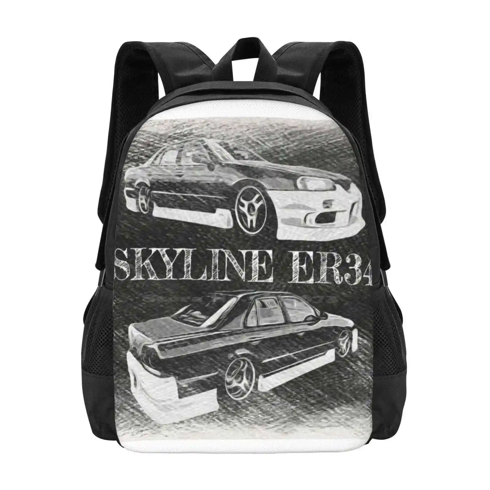 Nissan Skyline Er34 4 Door Stance Car School Bags Travel Laptop Backpack Nissan Skyline Gtr Er34 Gtt R Chassis Drift Cars