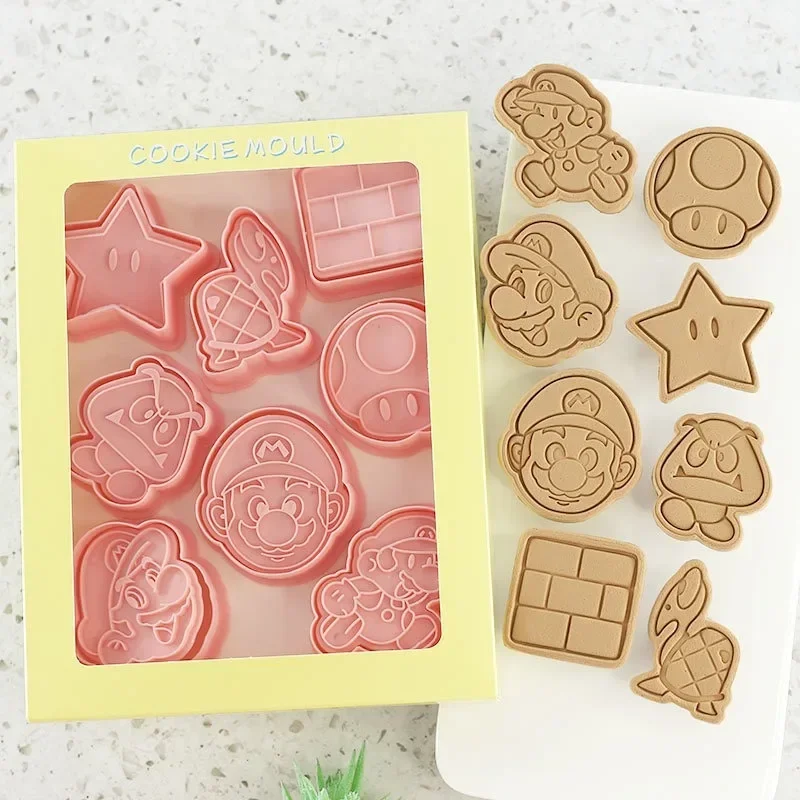 Super Mario Bros Cookie Cutter Stamp Anime Biscuit Press Mold Pastry Baking DIY Cake Accessories Cute Kids Party Kitchen Tools