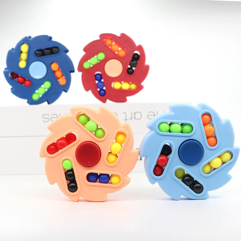 New Ten-sided Rotation Finger Magic Beans Spin Bead Puzzles Game Gyro Antistress Learning Educational Magic Disk