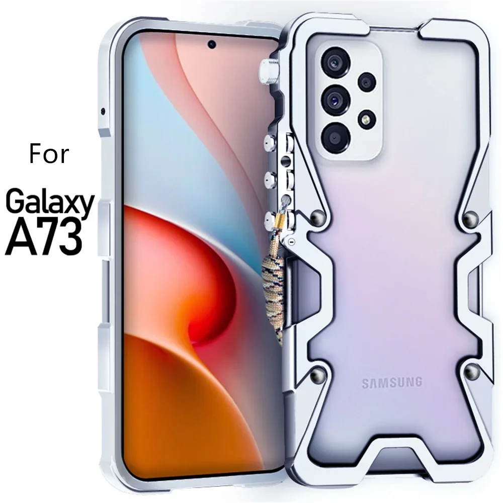 

Противоударный металлический бампер для Samsung Galaxy A73, чехол, алюминиевый чехол для Galaxy A72, A73, A15, A25, A35, A52, A52S, A53, A54, A55, чехол