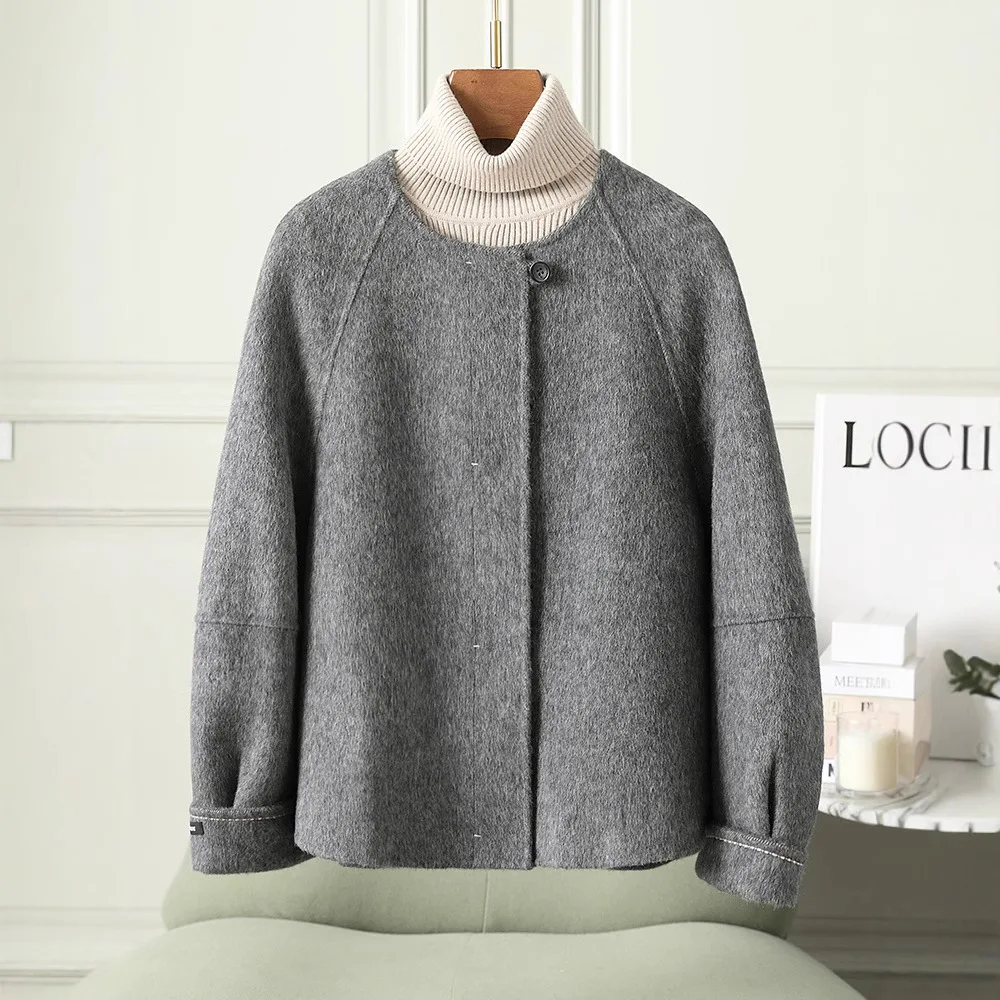 

Double-sided wool coat women's short 2025 spring new loose temperament small fragrant woolen coat women's small