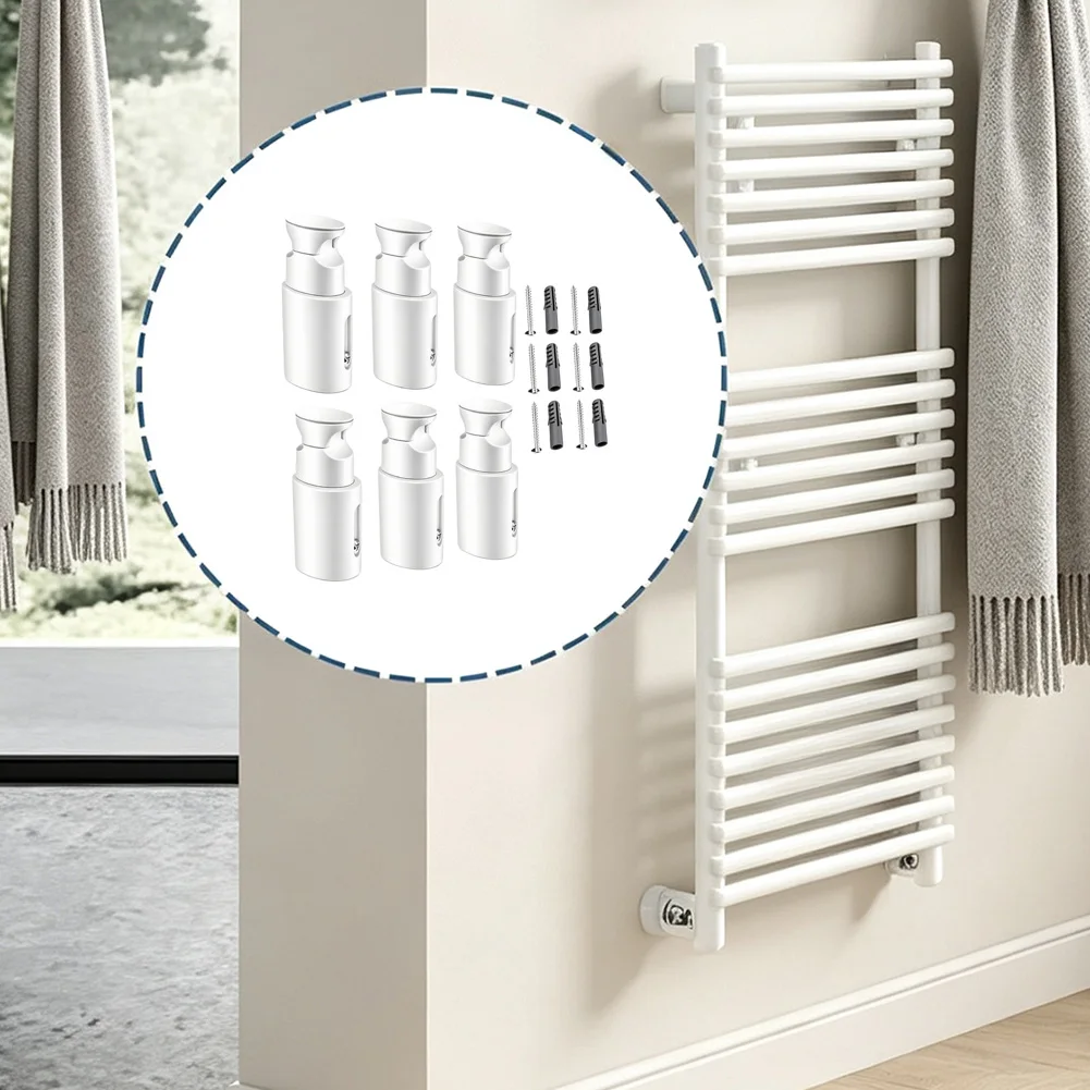 White ABS Radiator Bracket Hook 7 by 9 cm with Copper Aluminum Frame Support for Household Radiator Accessories