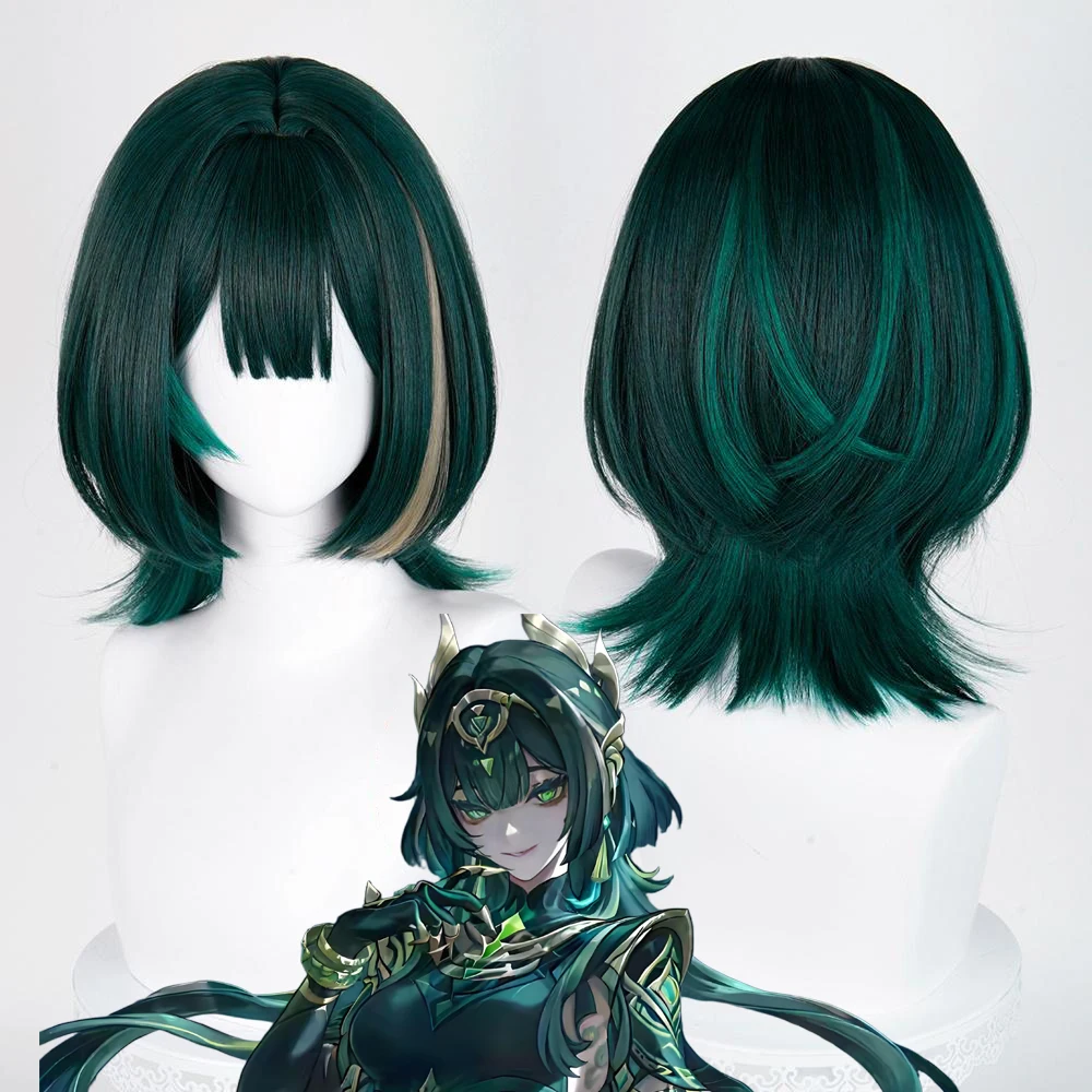 

Игра Genshin Impact Nefer Косплей Парик Женские Зеленые Волосы Термостойкие Синтетические Парики Хэллоуин Опора