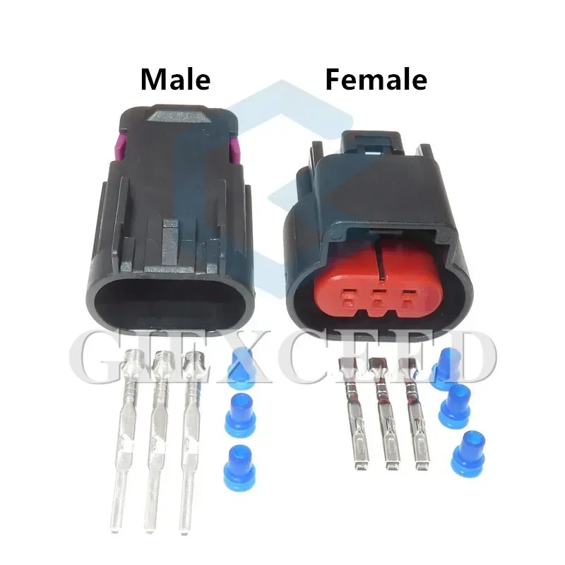 2 Sets 3 Pin AC Assembly 13519047 15326813 Auto Wiring Harness Oil Pump Plug Connector Waterproof Female Male Socket