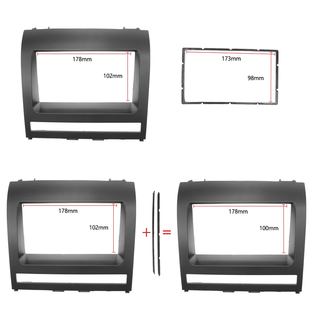 Duplo din carro dvd fascia para fiat perla albea siena palalio 2004-2012 quadro estéreo dvd montagem guarnição kit painel traço capa