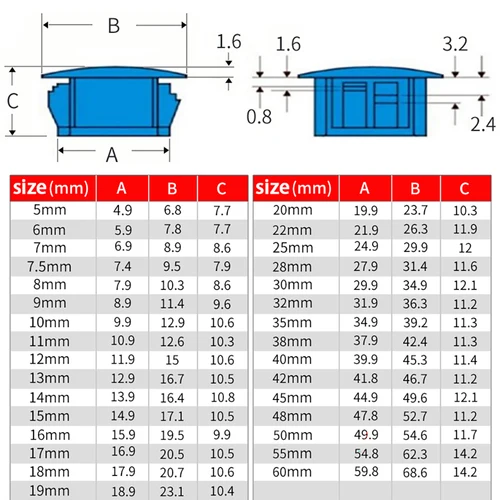 Imagen 2 del producto Tapón con orificio a presión, 5mm ~ 60mm, tapón con orificio de plástico negro, cubierta a presión, tapones de nailon, tapas antipolvo, tapas de extremo, insertos de tubo, tapón