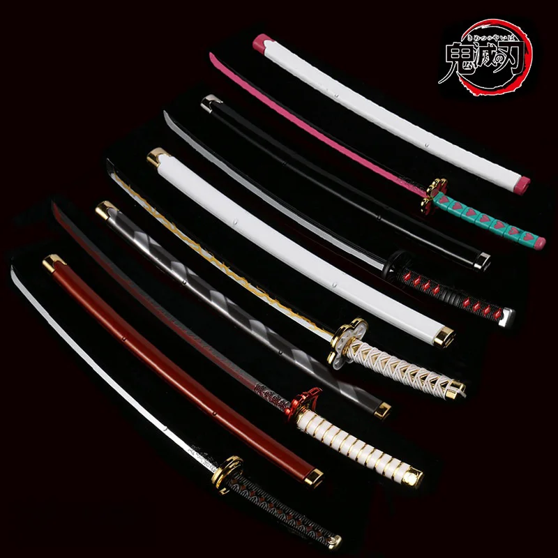 25cm Demon Slayer Katana Anime Iron Sword Kimetsu No Yaiba Tanjirou Metal Ninja Weapon Real Japanese Samurai Katana Kid Toy Gift