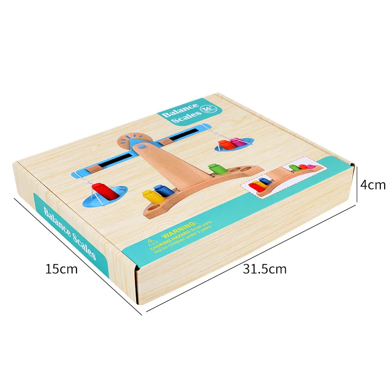 Montessori Math Teaching Tool Wooden Balance Scale Children's Balance Weighing Early Education Educational Toys For Kids