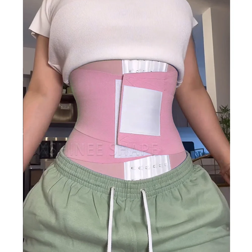 Faja Colombians Double Compression Waist Trainer Belt Shaper Tummy Control Corset Flat Belly with Adjustable Hooks Shapewear