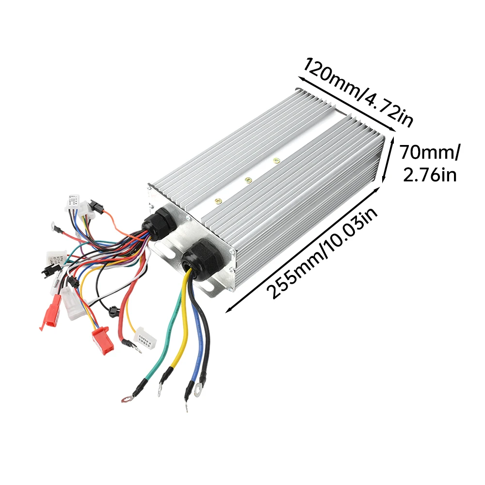 48V 60V 72V 84V 3000W Intelligent Brushless Controller Double Row 18MOS Transistor BLDC Motor Speed Controller for Motorcycle