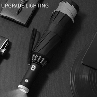 ABSE-2X Automatic Reverse Umbrella Inverted Reflective Folding LED Light Safe Night Windproof Frame For Men Women Umbrellas