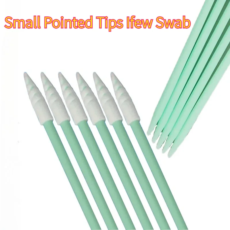 Small Pointed Tips Cloth Printer Head Cleaning Swab Lint Dust Free Sticks Kit for PCB Board Electronics Small Area Camera Optica