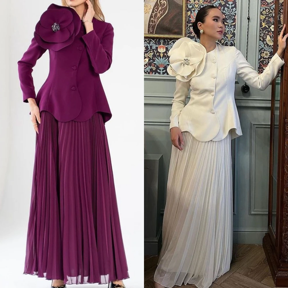 Robe de Rhlongue en satin pour femmes, tenue de Rh, Arabie Saoudite, avec boutons, motif fleuri, ligne A, col rond, sur mesure