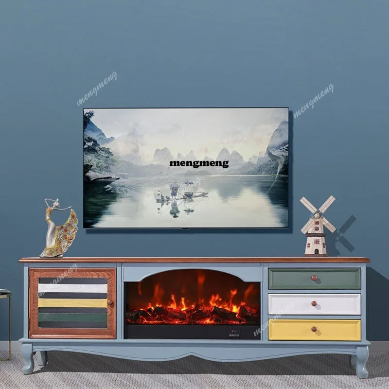 1.8 meters fireplace decorative cabinet simulation European fireplace frame Nordic solid wood country fireplace TV cabinet