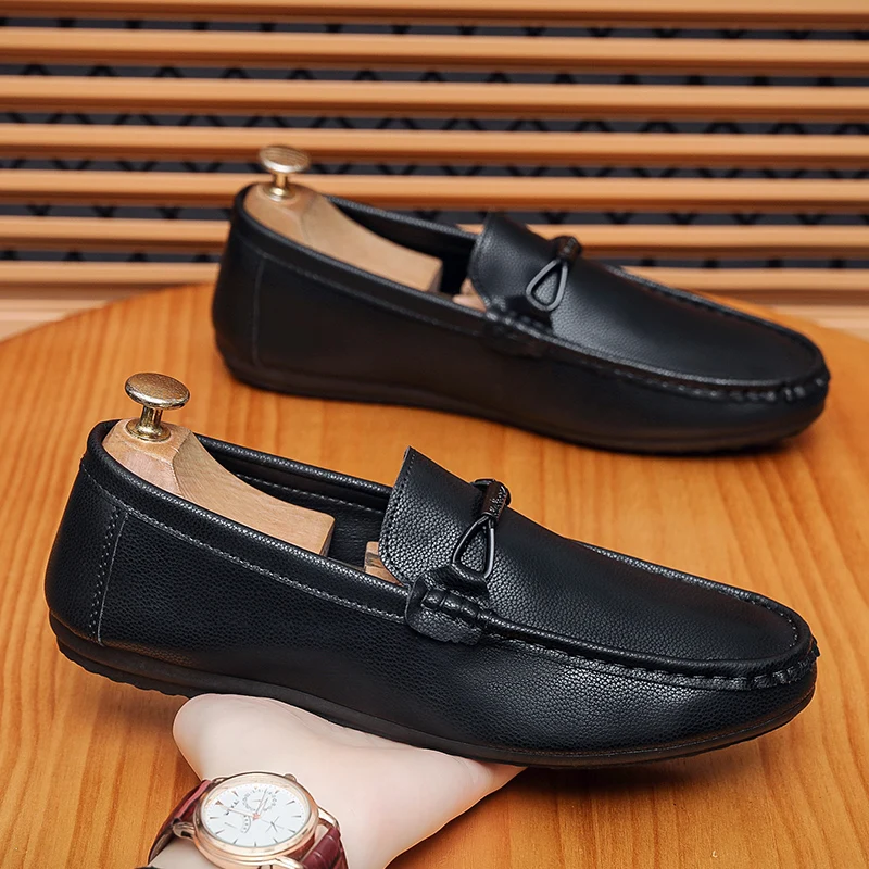 Leather Mens Loafers Fashion Walking Shoes Comfy Man Drive Flats Classic Original Style Men Casual Shoes Moccasins Male Footwear