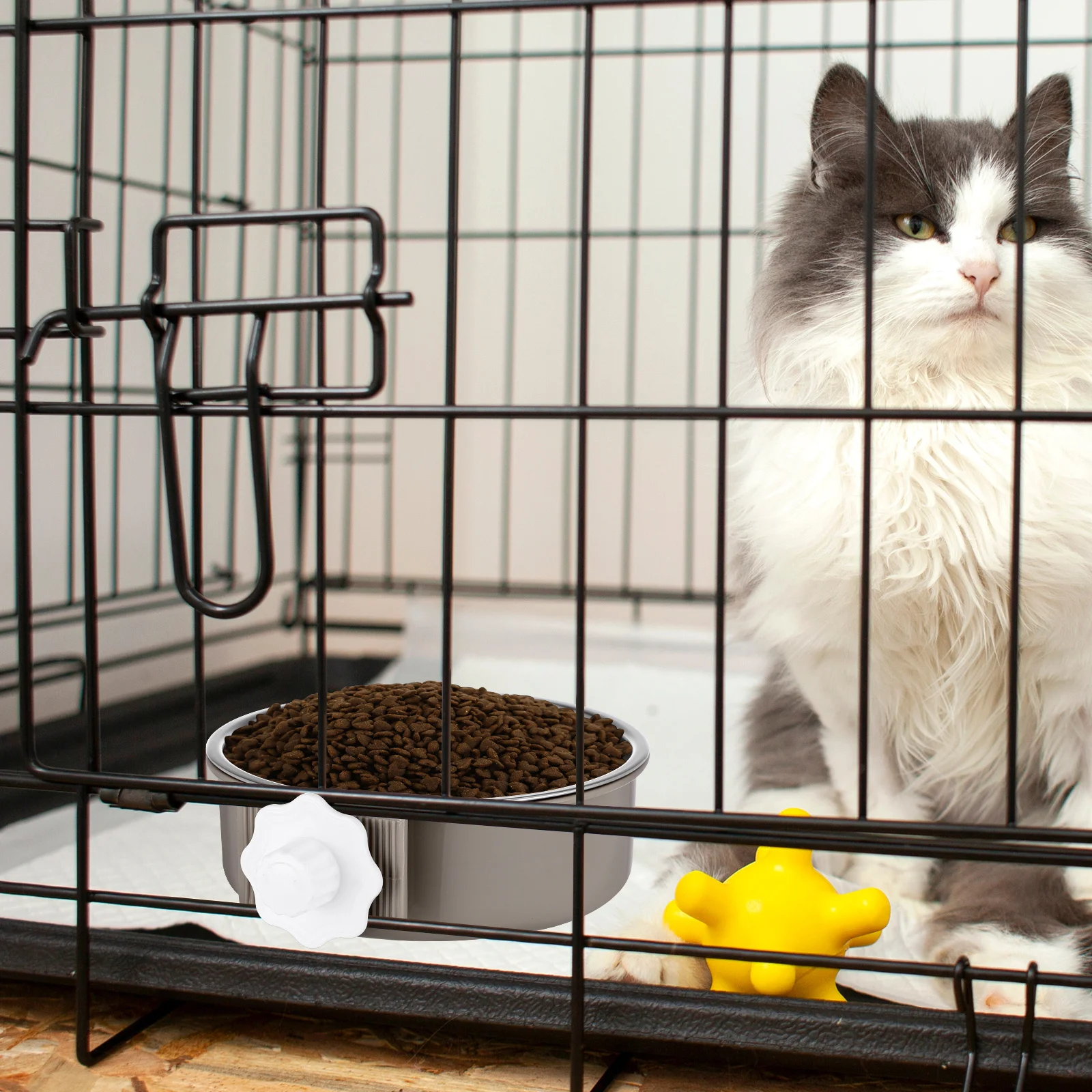 

Pet Hanging Bowl Stainless Steel Detachable Dog Cat Feeder Crate Water Food No Spill Bowl Pet Supplies Stainless Steel Dog Bowls