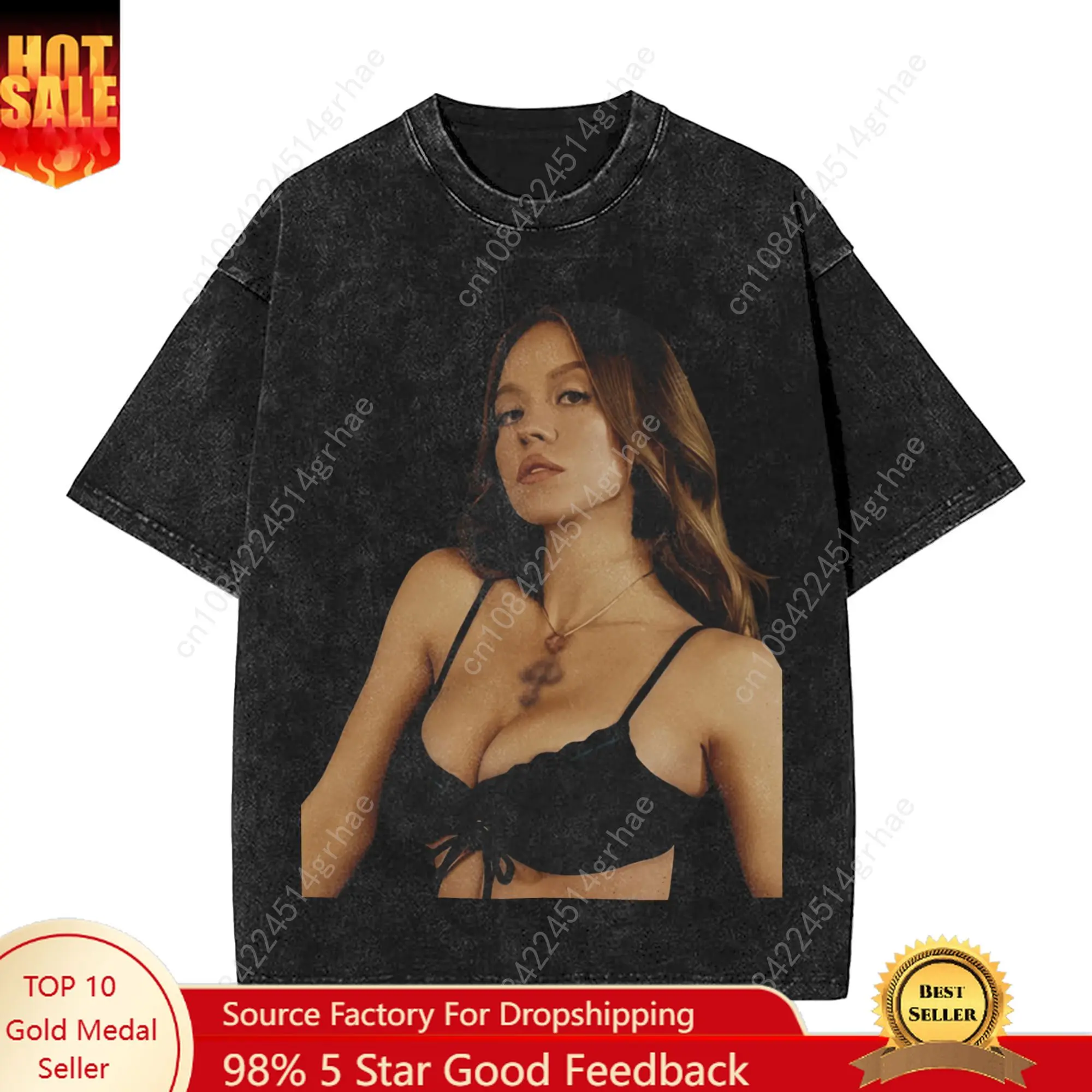 

Men Sydney Sweeney T Shirts Fashion Top Tees Summer Vintage Short Sleeve T-Shirt O Neck Hippie Custom DIY Tshirt Wholesale