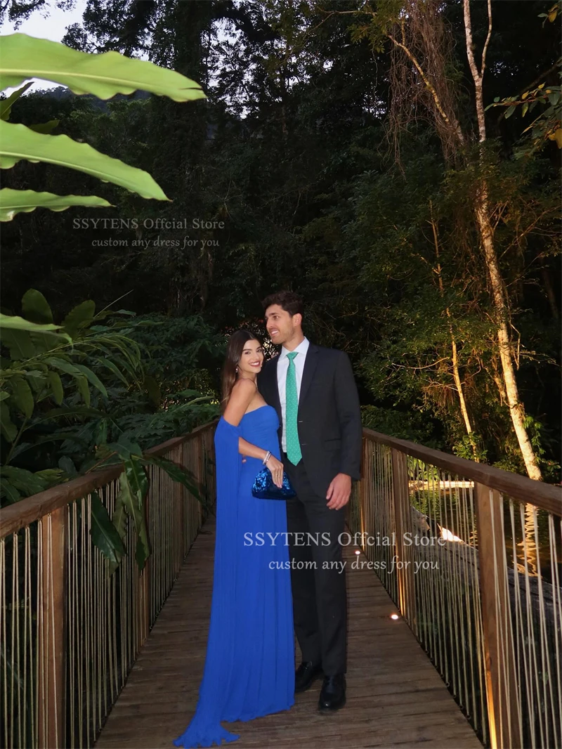 SSYTENS Elegant Blue Off The Shoulder Prom Gowns Sweetheart Neck Wedding Party Gowns Long Beach Evening Dresses 2026 Customized