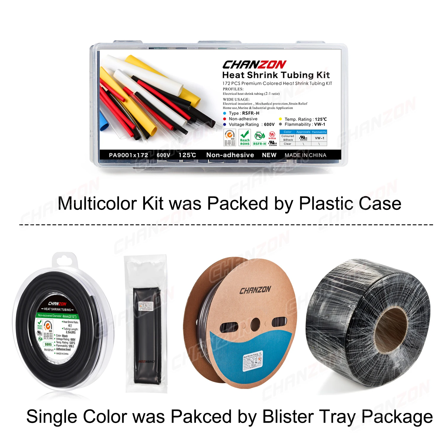 6 Colors 27-172Pcs 2:1 3:1 4:1 Heat Shrink Tubing Kit Polyolefin Shrinkable Wrapping Assortment Sheath Cable Sleeve for Wiring