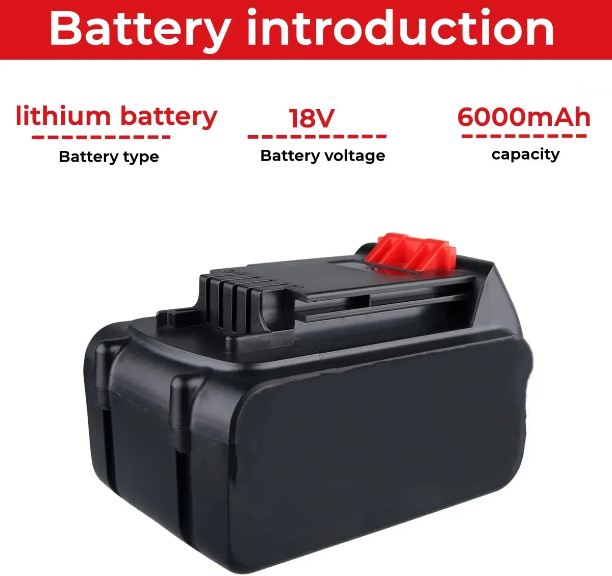 18V/20V 6000mAh Li-Ion Akku für BLACK & DECKER LB20 LBX20 LBXR20 Power Tool Ersatz batterie