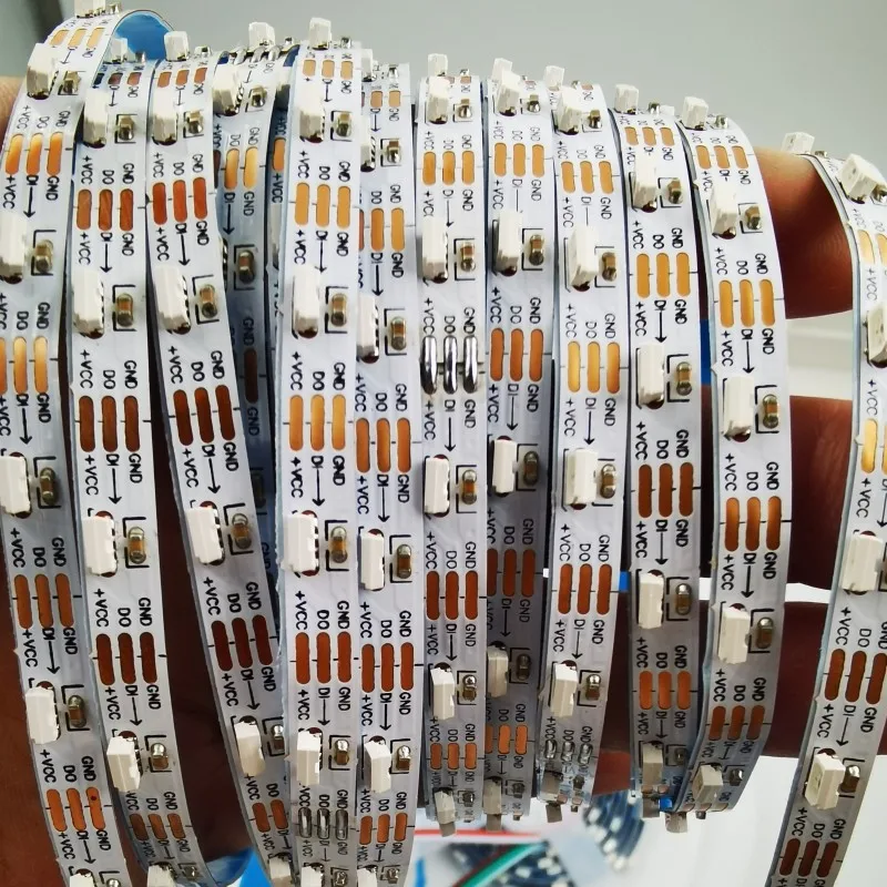 Imagem -04 - Endereçável Side Emitting Rgb Led Strip Fita Luz Cor Sonho Estreito Pcb Sk6812 Dc5v 4020 Smd 60 Leds por m mm Ws2812b