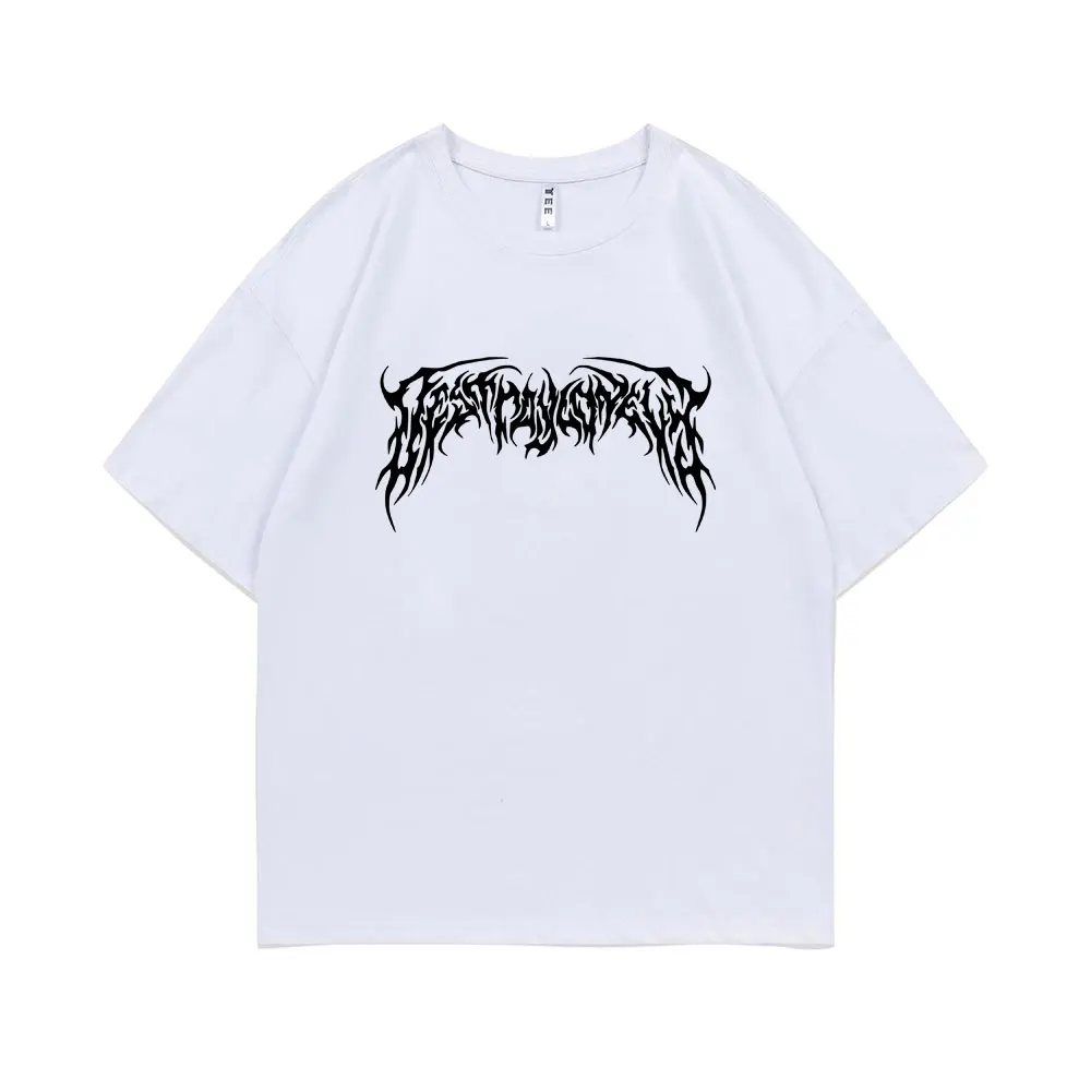 Rapper Destroy Lonely Logo Print T Shirt Man Oversized Cotton T-shirt Men Hip Hop Rock Punk Tshirt Short Sleeve Male Streetwear