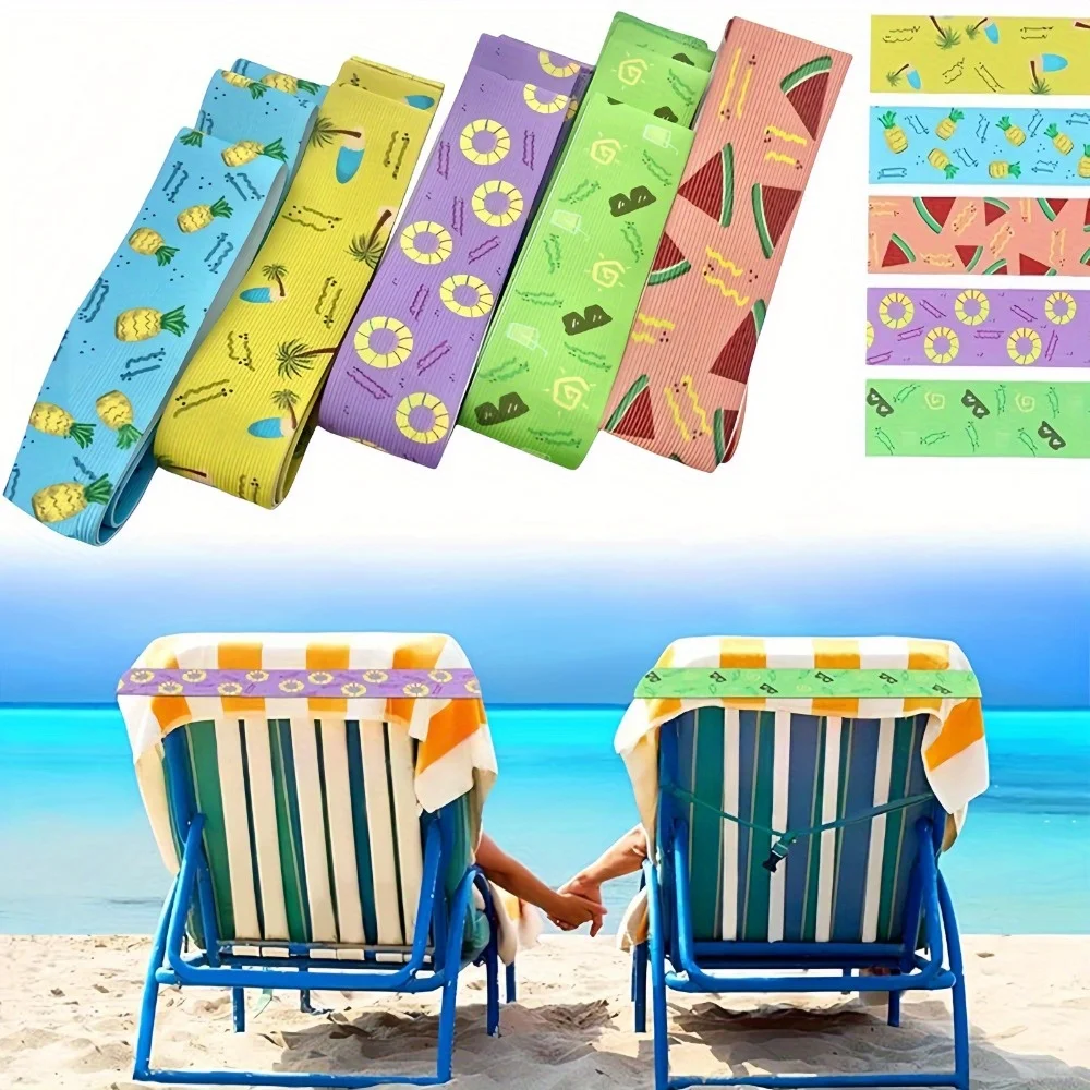 5 pçs faixas de toalha para cadeiras de praia clipes de toalha de cruzeiro para lounge cadeiras de piscina cinta elástica para lounge piscina acessórios havaianos