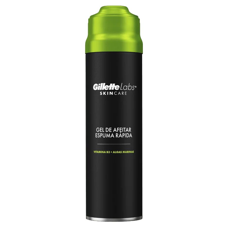 GilletteLabs gel de afeitar con espuma rápida, refresca para calmar y protege contra la irritación del afeitado, de fácil aclarado, 198 ml