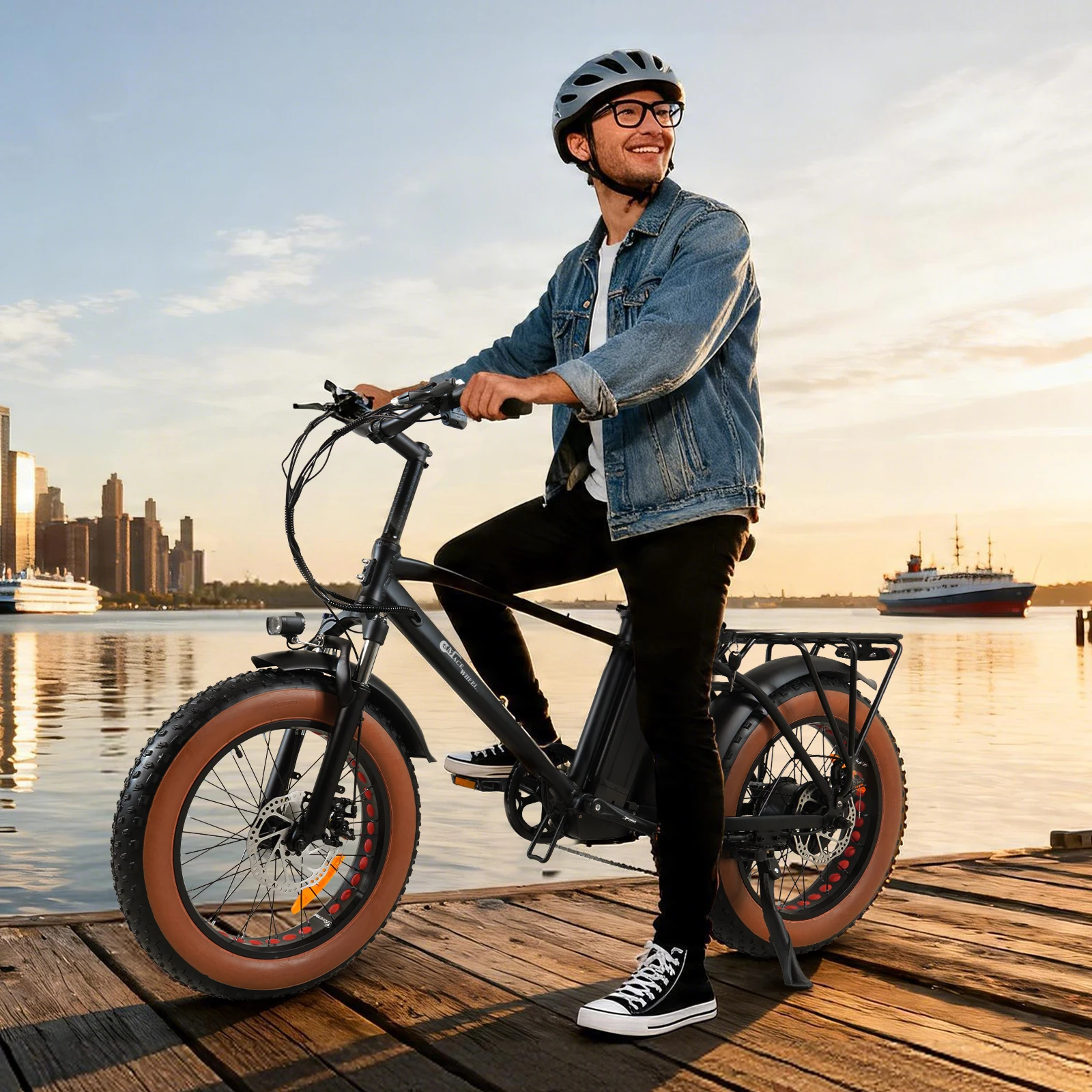 

Электрический горный велосипед Cmacewheel T20 для взрослых, пиковая мощность 950 Вт, 20-дюймовые широкие шины, аккумулятор 48В 18Ач, запас хода 65 км, съемный.
