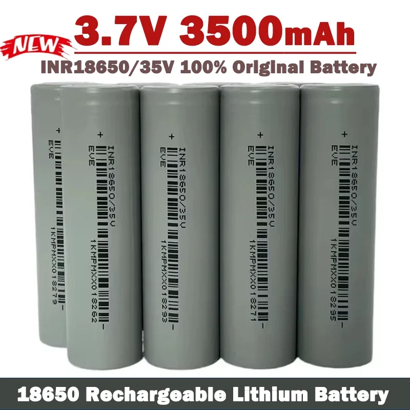 100% New Original INR18650 3.7V 3500mAh Battery 18650 35V 20A Discharge Li-ion Rechargable Power Batteries for LED Flashlight