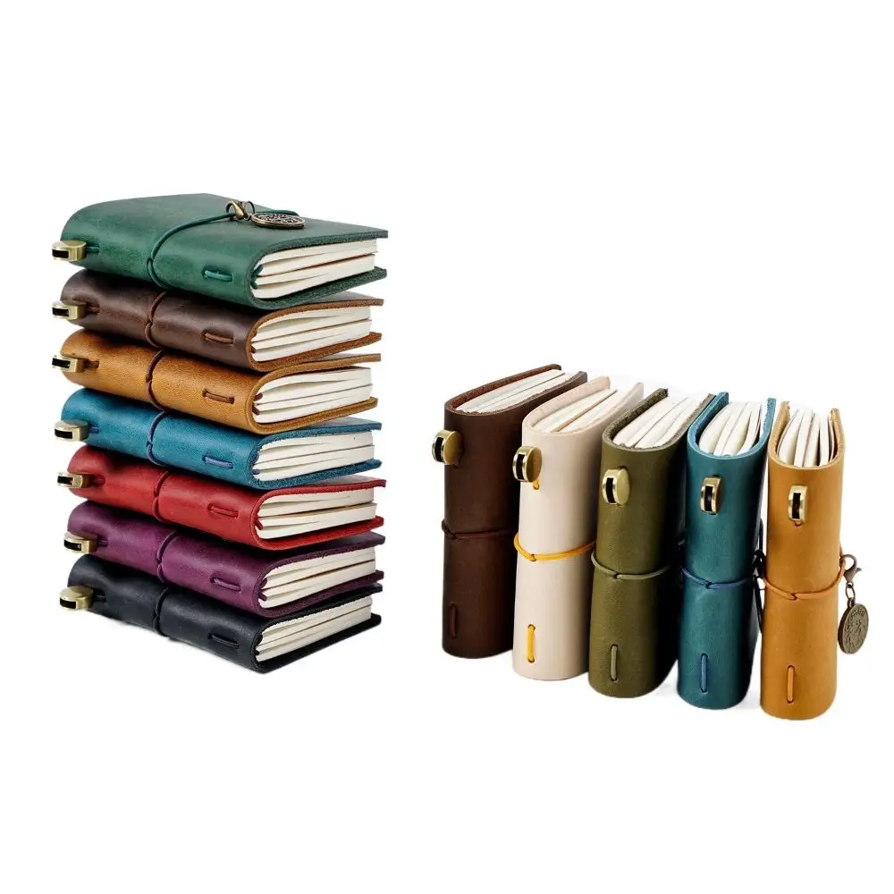 Portable Writing Cowhide Cover Sketchbook Sketching Leather Traveler Notebook Handmade DIY Diary Notebook Journal