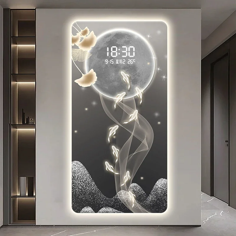 Temperature Date Wall Clock Light Aesthetic Luxury Digital Wall Clock House Living Room Orologi Da Parete Home Decoration