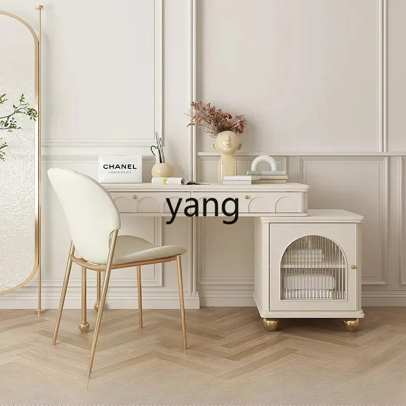 LHH computer study table modern simple Internet celebrity white study small apartment corner cream wind
