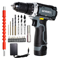 WYNNS Cordless Drill Set, 12V Electric Power Drill 1 Battery, 18+1 Torque, 2 Speeds, with 19pcs Drill Bits & LED Electric Driver
