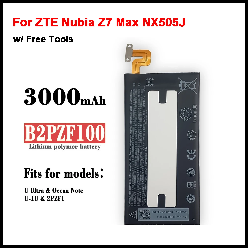 Good quality High Capacity B2PZF100 phone battery For HTC Ocean Note U-1w U Ultra U-1u 3000mAh