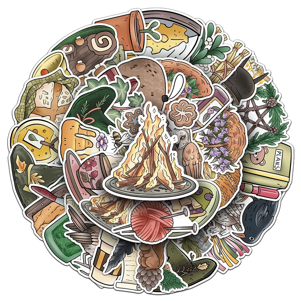 10/30/50 pezzi adesivi graffiti magici della foresta vintage adesivo creativo del fumetto bagaglio telefono bottiglia d'acqua decalcomanie impermeabili imballaggio