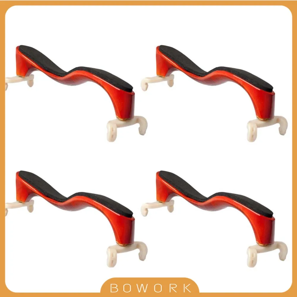 Adjustable Feet Height 4PCS Viola Shoulder Rest 15'' 16'' Flamed Maple Wood Shoulder Rest Viola Chin Rest Protector Soft Sponge