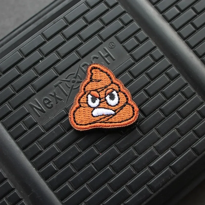 Angry Shit Small Embroidered Hook and Loop Patches Mini Morale Badge Tactical Backpack Decoration Sticker