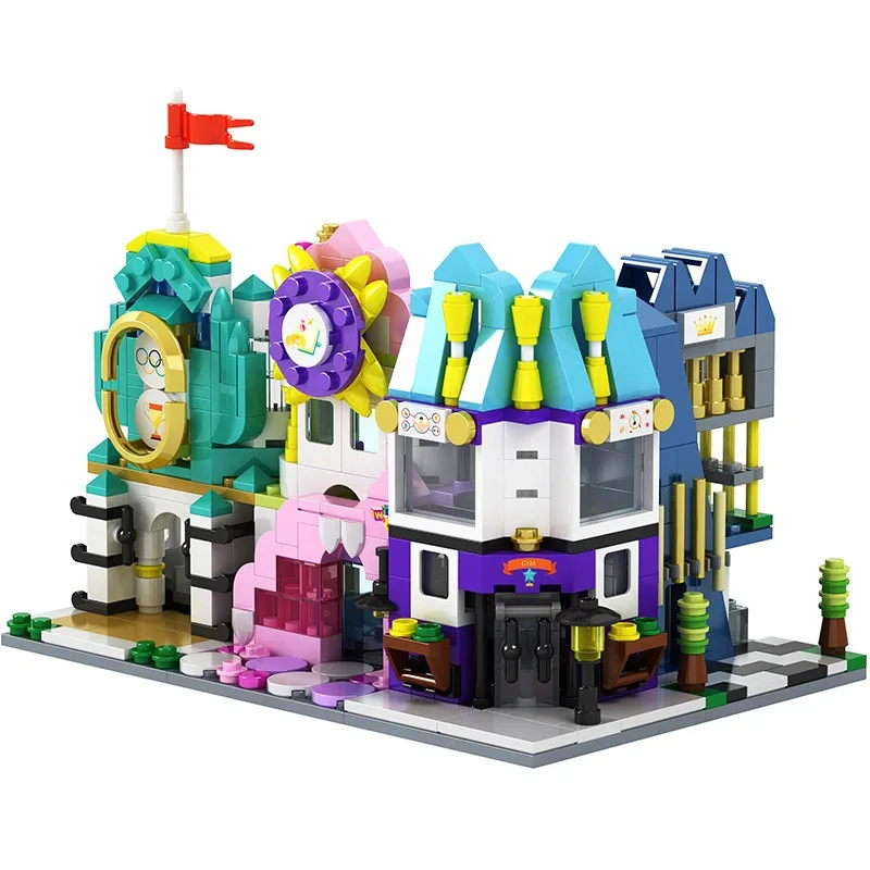 House Building Blocks Mini City Store Street View Snack Street Children's Toys Boys And Girls Gifts Birthday Gift Brick