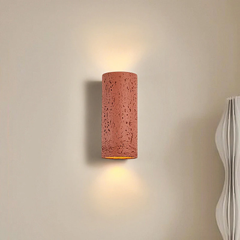 Imagem -02 - Nordic Led Wabi-sabi Cement Wall Lamp Retro Wall Lights Cabeceira Corredor Sconce Home Decoração Fixture Foyer Quarto e Restaurante