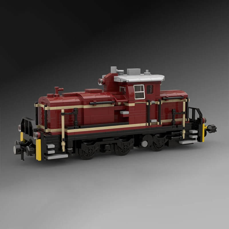 707 قطعة MOC المرور V60 الألمانية Shunter قاطرة "أحمر داكن-أسود" الإصدار 8 واط قطار نموذج اللبنات التراص الطوب