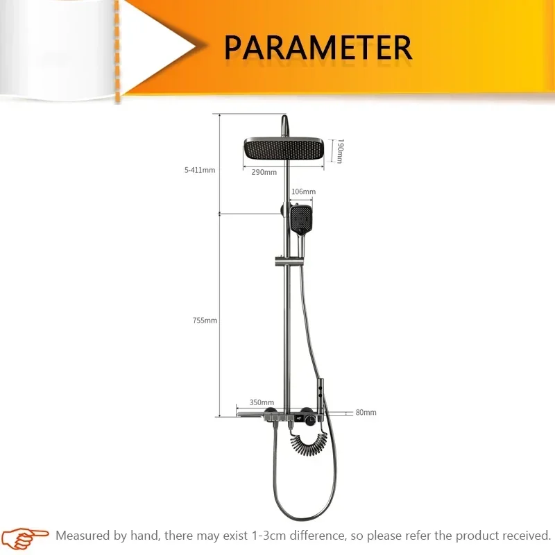 Système de douche thermostatique numérique HOLCD, bain chaud et froid, douche de pluie, montage mural pour baignoire, ensemble complet, moderne