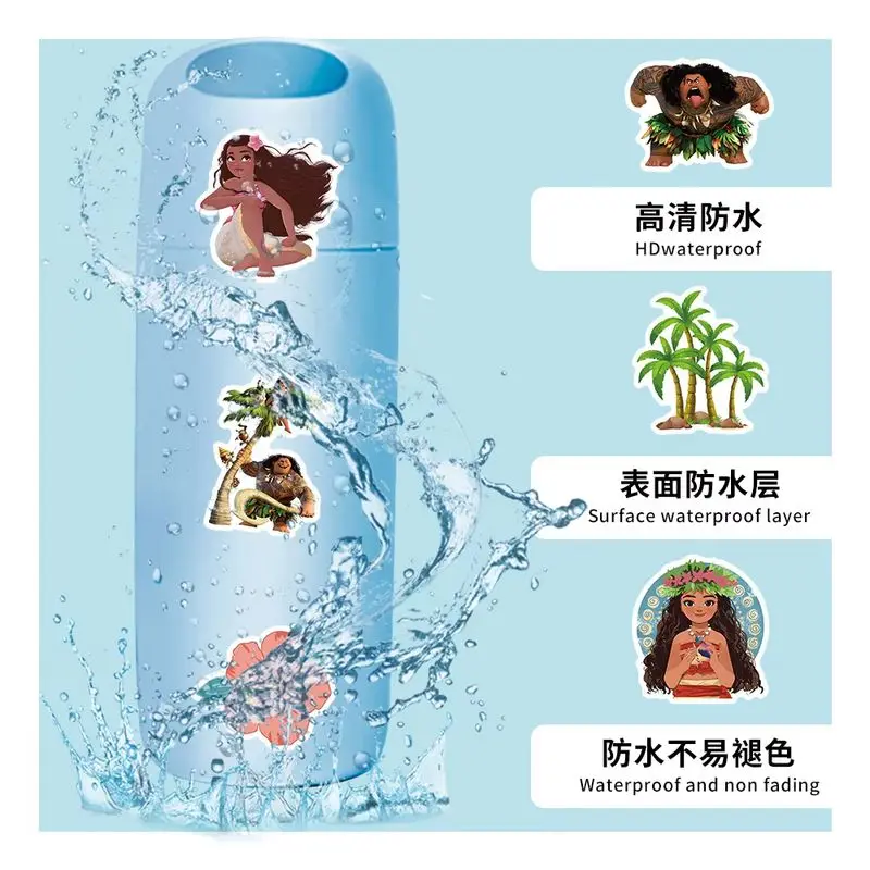 Disney Diy Aufkleber 52 Stück Set Moana 2 Maui Heihei ‌   Pua Cartoon Figuren Mädchen Tagebuch Dekoration Material kreative Gepäck Geschenkbox