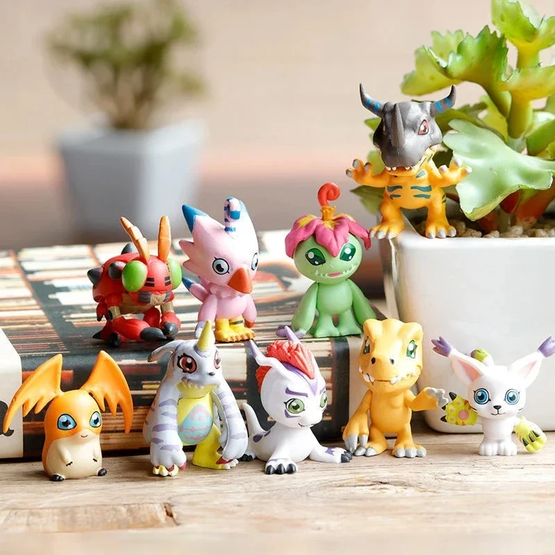 9pcs/Set Digimon Adventure Tailmon Gomamon Patamon Gabumon Tentomon Palmon Piyomon Agumon Anime Model Toy Doll Boys Gifts